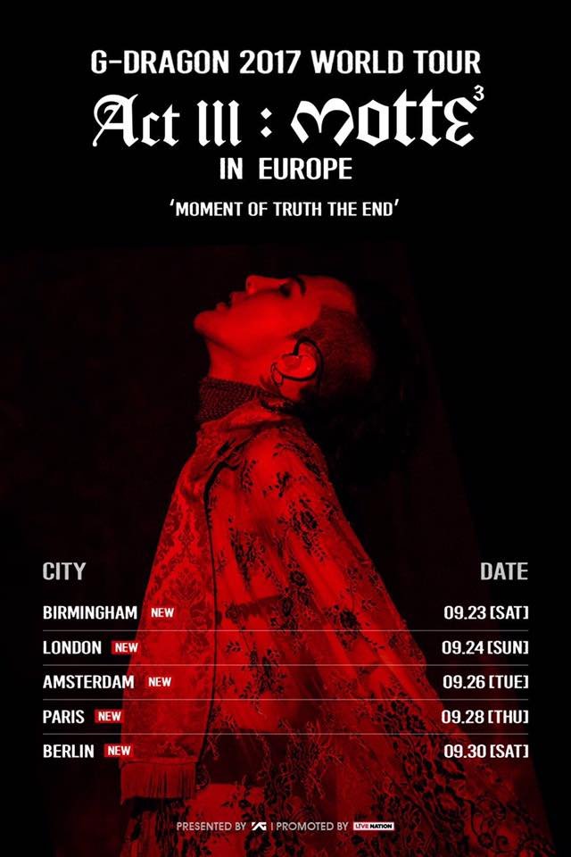 MOTTE ミュージック WORLDTOUR 2017 G-DRAGON ACT III: