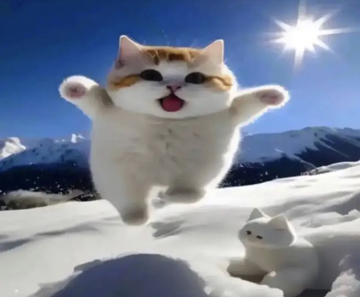 Зимний мем с котом Readers' snow pictures: photos of winter weather in Britain sent in by Telegraph