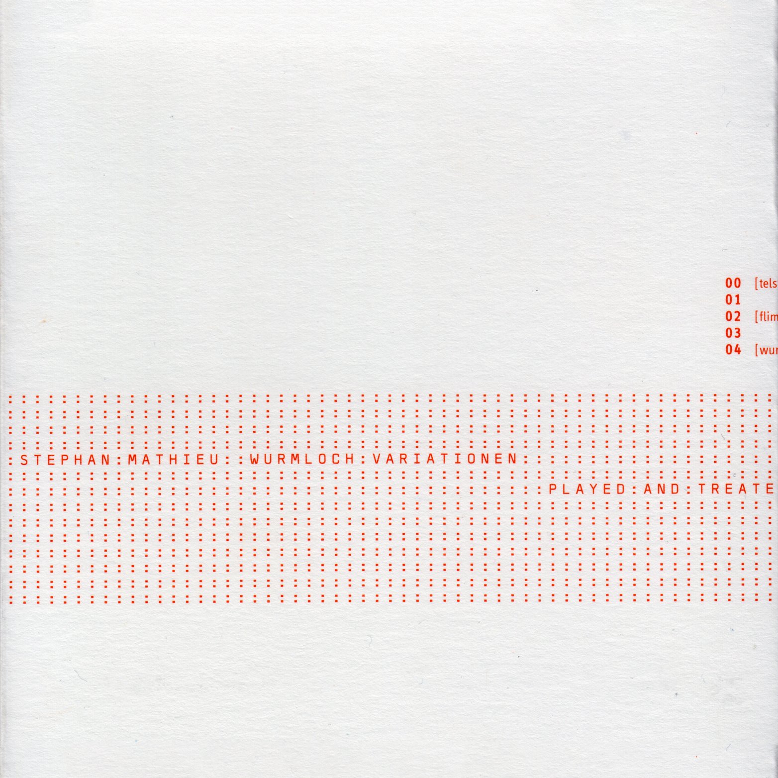 Wurmloch Variationen — Stephan Mathieu | Last.fm