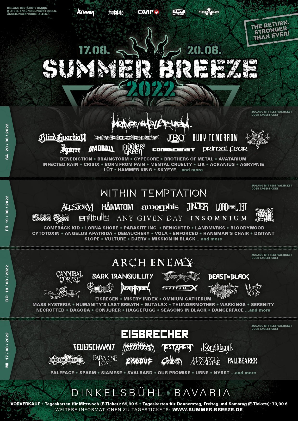 Summer Breeze Open Air 2022 at Summer Breeze (Dinkelsbühl) on 17 Aug 2022