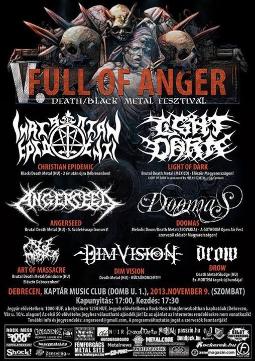 V Full Of Anger at Kaptar Music Club (Debrecen) on 9 Nov 2013 | Last.fm