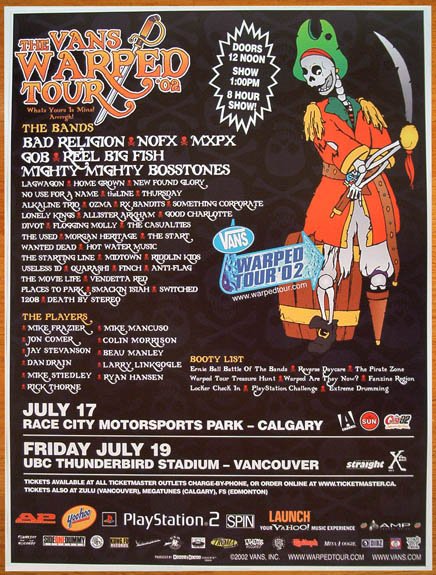 Warped Tour 2002 at Race City Speedway (Calgary, Alberta) on 17 Jul 2002 |
