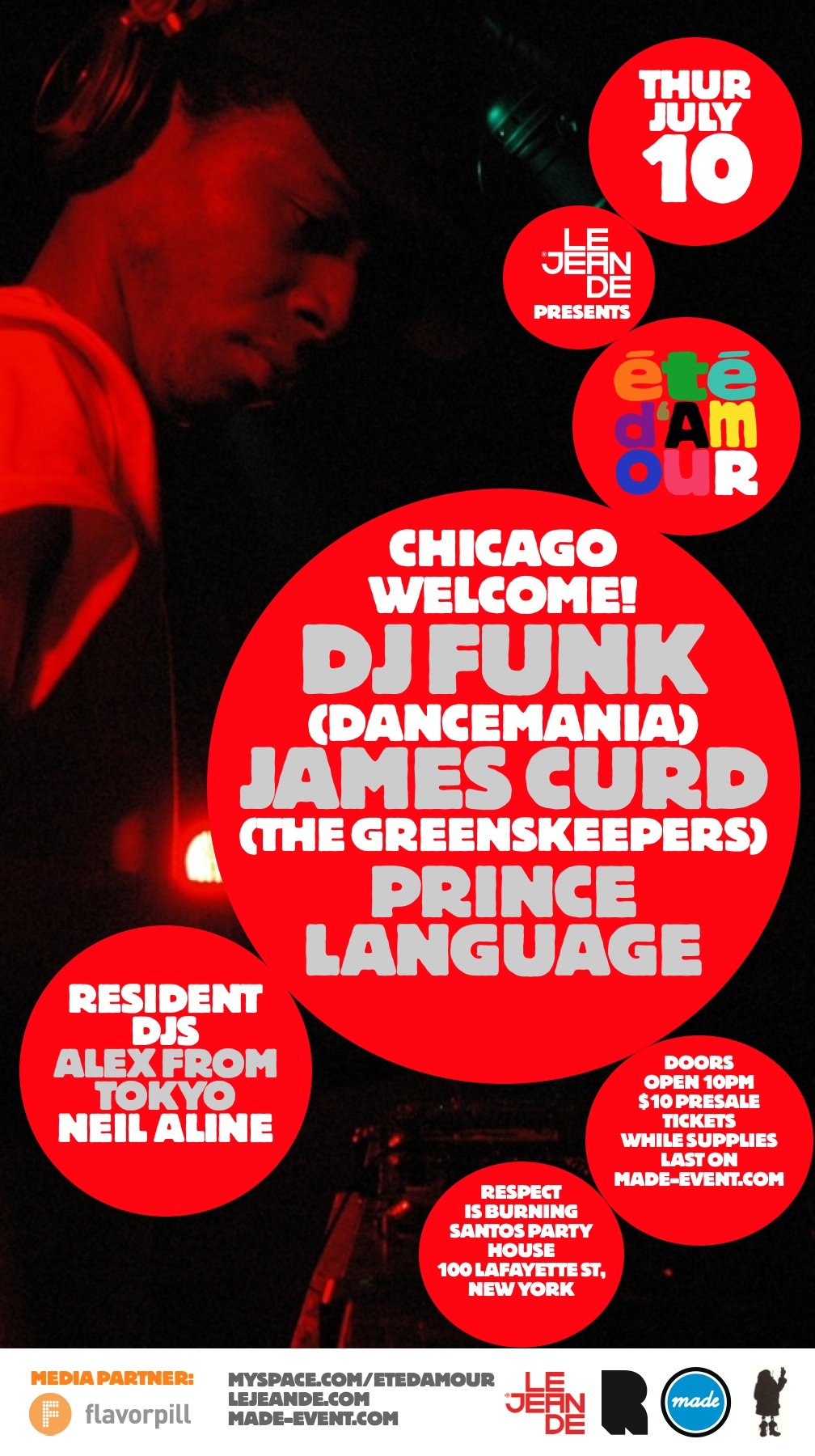Ete D Amour With Dj Funk James Curd Greenskeepers Dj Prince Language Santos Party House At Santos Party House New York On 10 Jul 08 Last Fm
