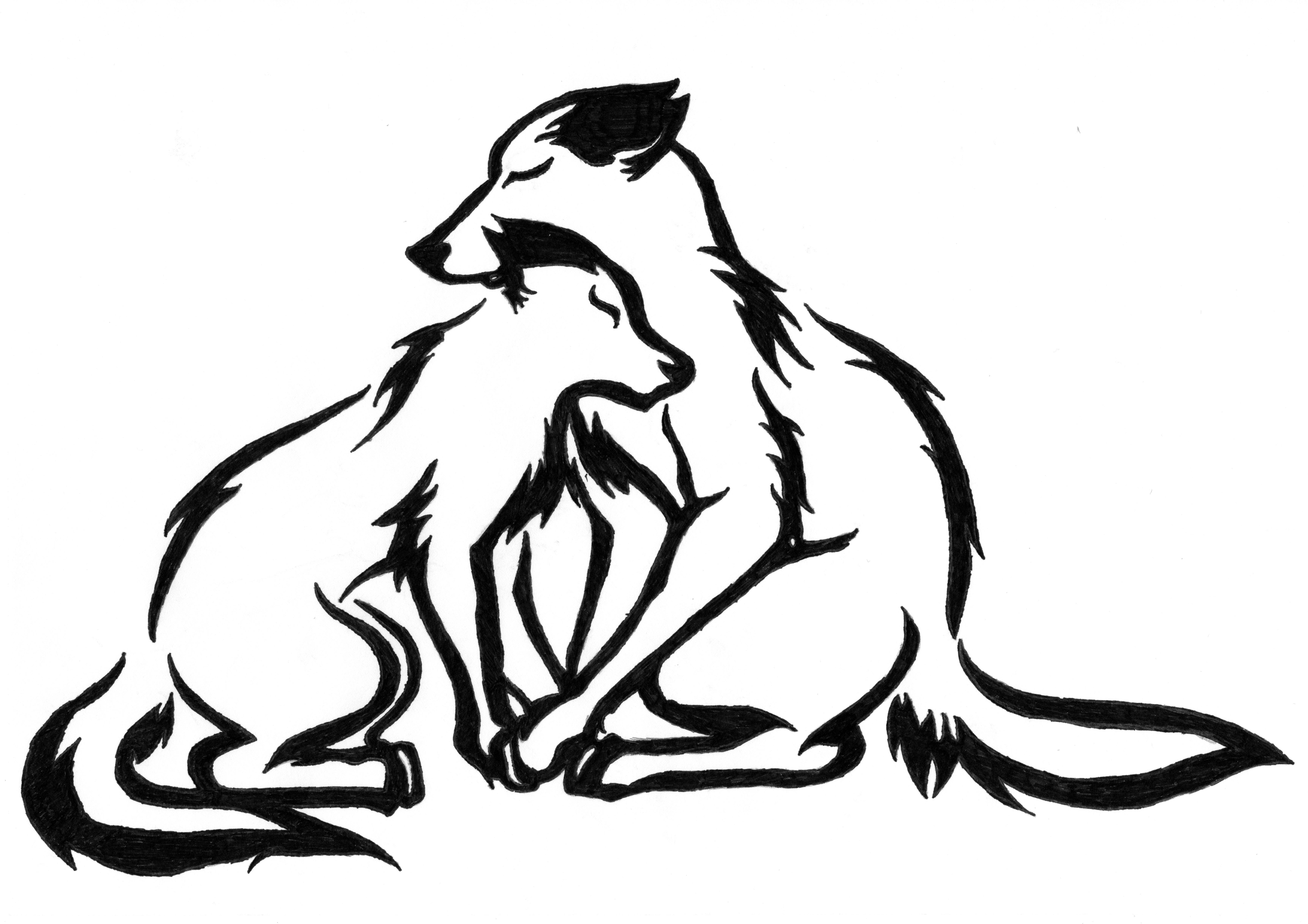 Парные тату волки эскизы