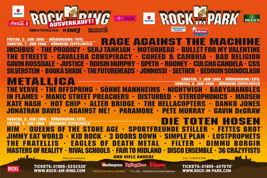 Rock am Ring 2008 at Nürburgring (Nürburg) on 6 Jun 2008 | Last.fm