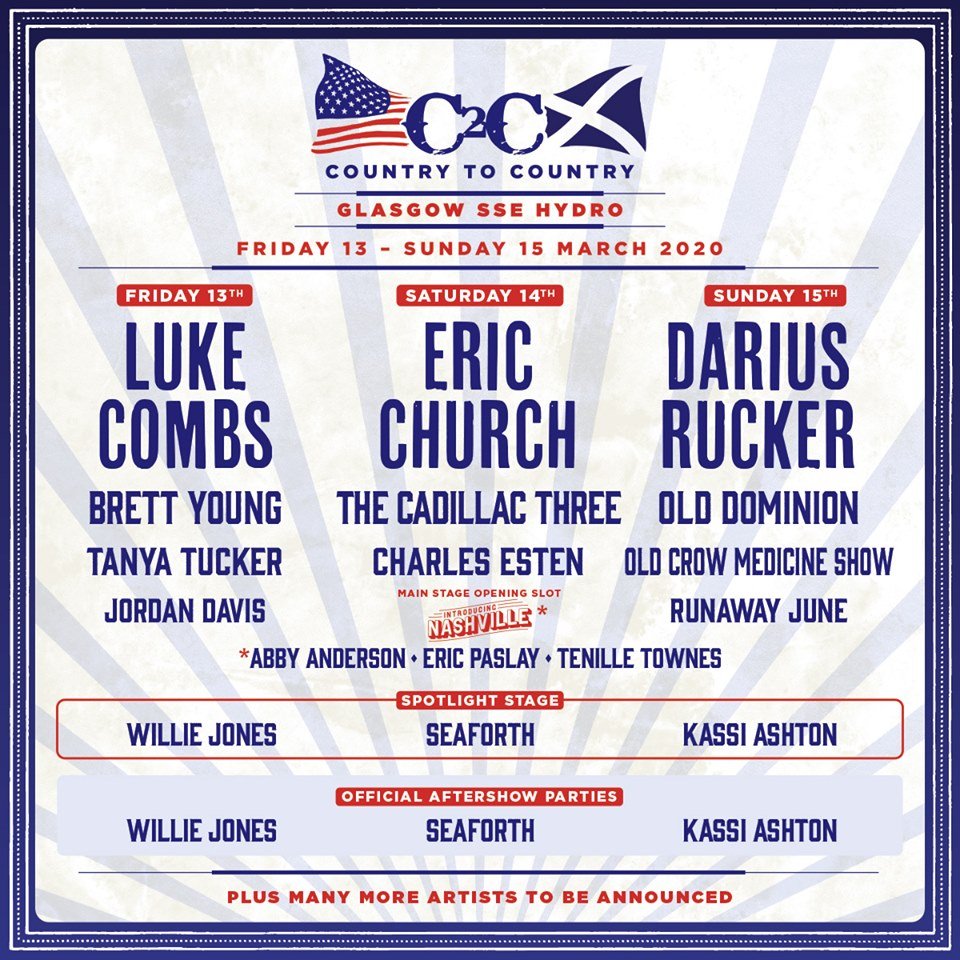 C2C Country to Country 2020 Glasgow at The SSE Hydro (Glasgow) on 13