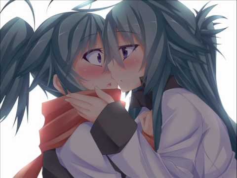 Anime girl kissing girl