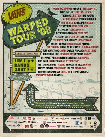 vans warped tour 2008 lineup