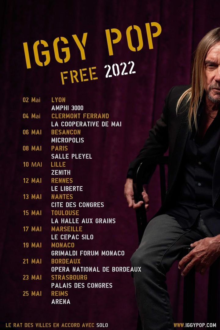 Iggy Pop FREE Tour 2022 at L'amphitheatre (salle 3000) (Lyon) on 2 May 2022  | Last.fm