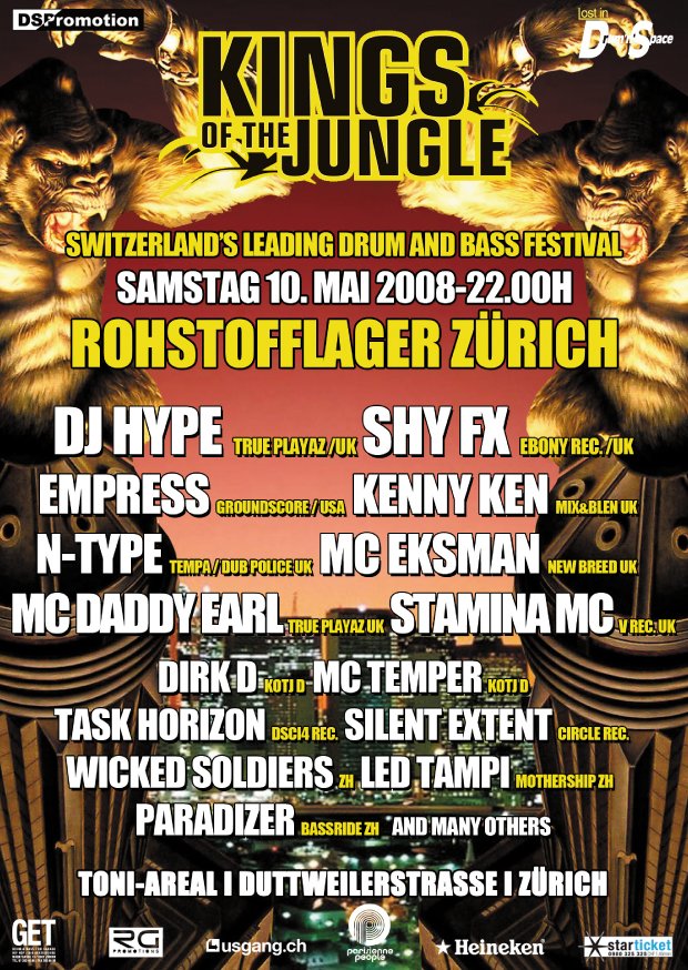 Kings of the jungle, Drum'n'Bass Festival im Rohstofflager (Zürich) am 10.  Mai. 2008 | Last.fm