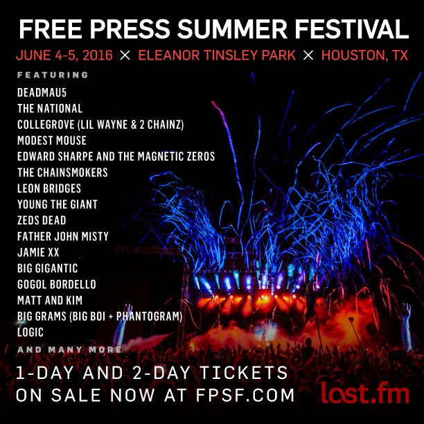 Free Press Summer Festival 2016 At Eleanor Tinsley Park Houston On 4 Jun 2016 Last Fm