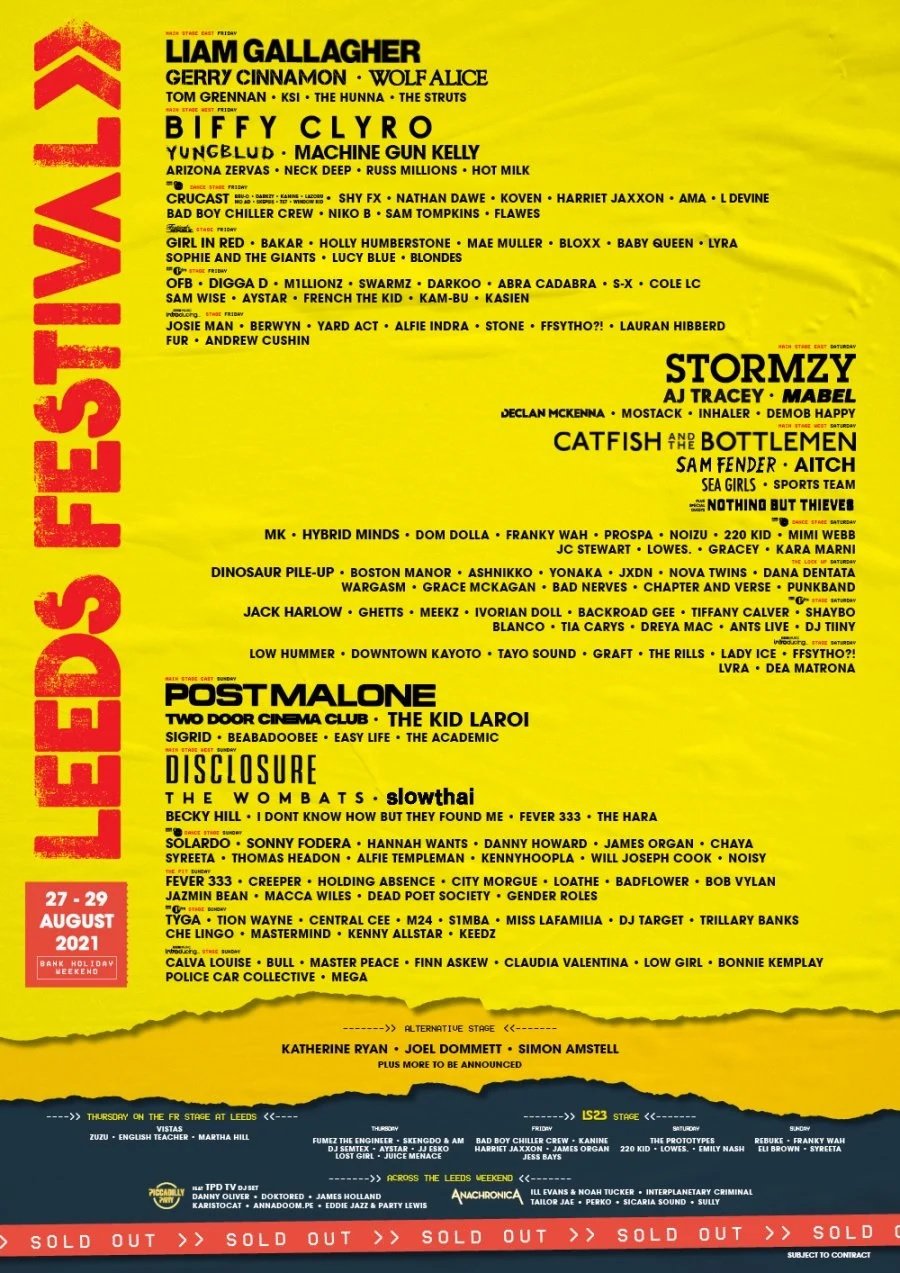 Leeds fest lineup deals 2021