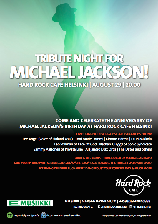 Tribute To Michael Jackson At Hard Rock Cafe Helsinki Helsinki On 29 Aug 14 Last Fm