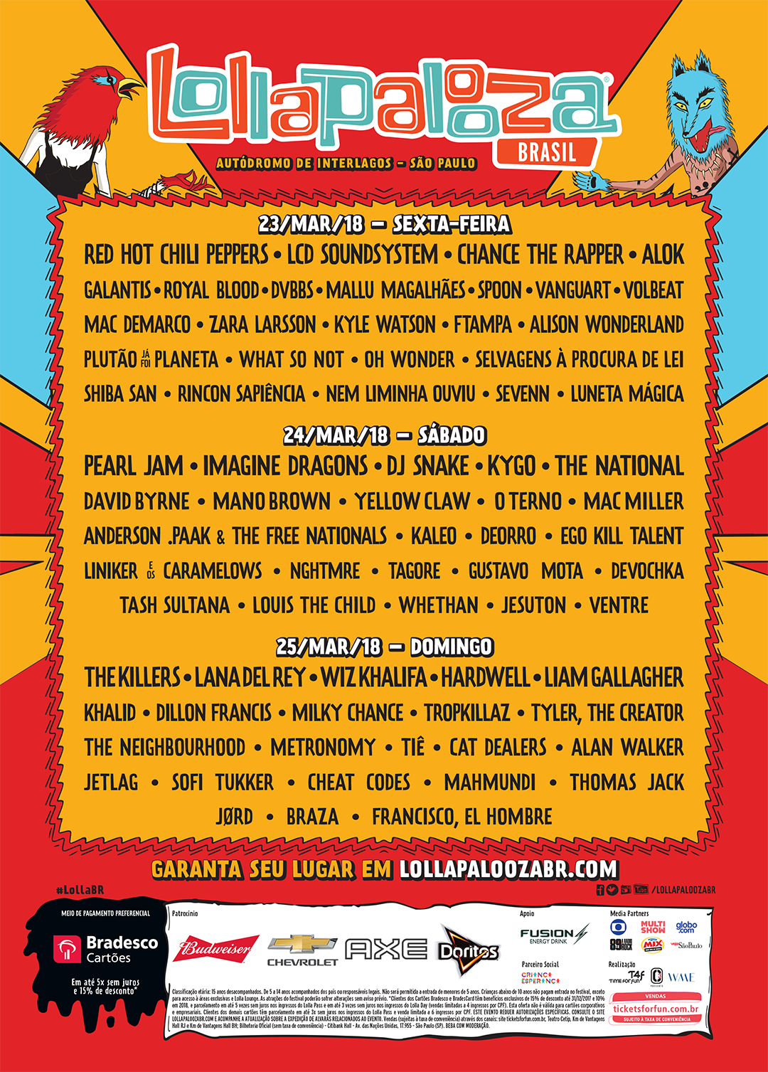 Lollapalooza Brasil 2018. Sede: Autódromo de Interlagos (São Paulo). Data:  23 Mar 2018 | Last.fm