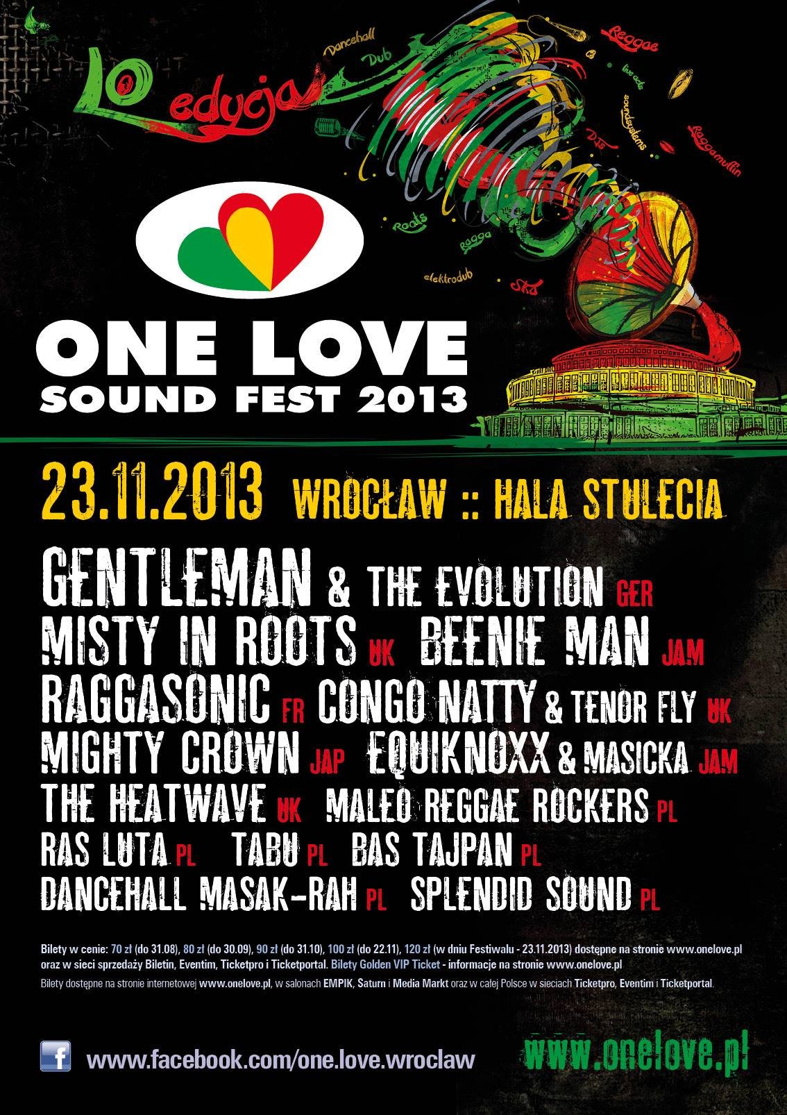 One Love Sound Fest 2013 w Hala Stulecia (Wrocław) w dniu 23 Lis 2013 |  Last.fm