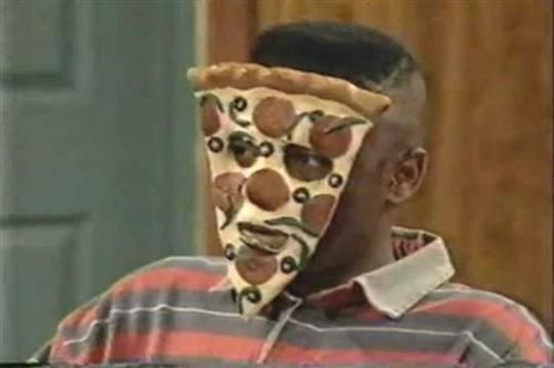 Premium Photo Black handsome naked man eats a pizza