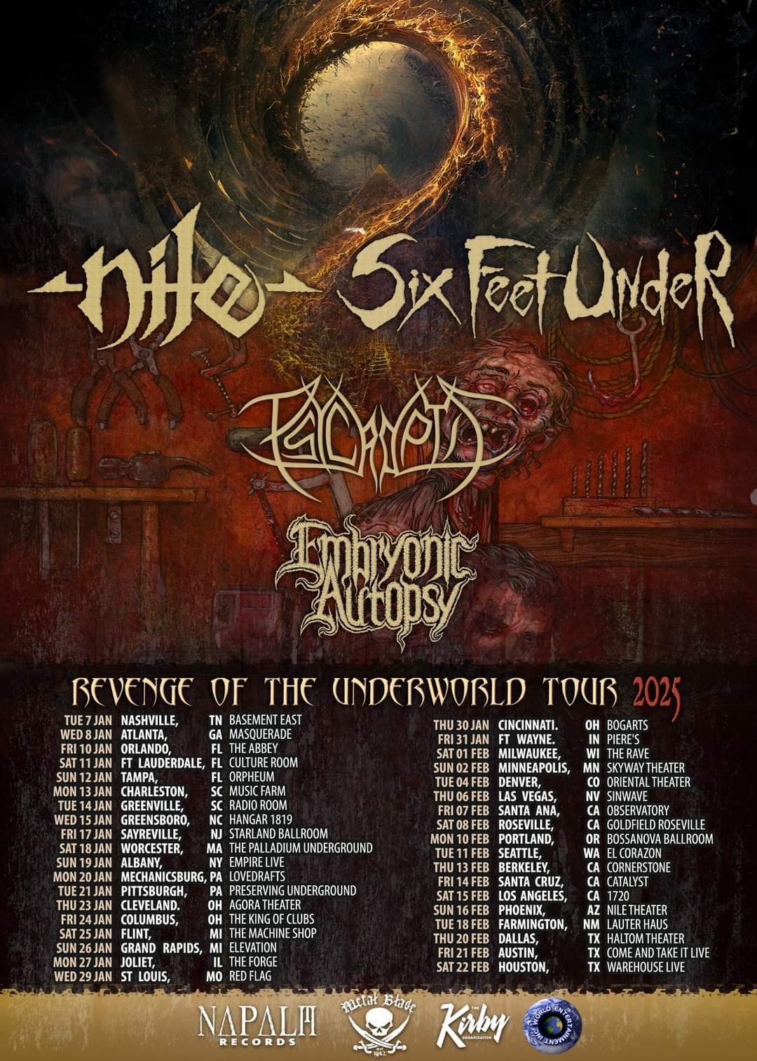 Revenge of the Underworld Tour at The Abbey (Orlando, FL) on 10 Jan
