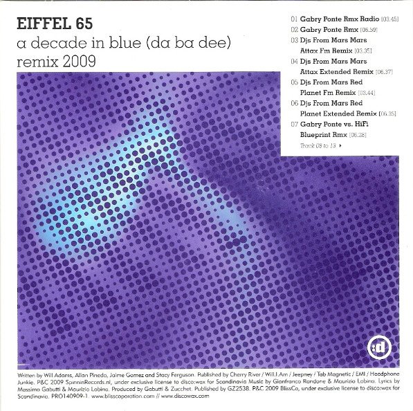 Blue [da ba dee] [2009 Remixes] — Eiffel 65 | Last.fm