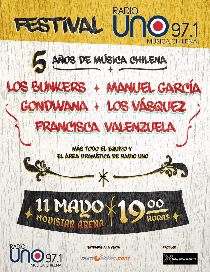 Festival Radio Uno : 5 años de Música Chilena at Movistar Arena (Santiago)  on 11 May 2013 | Last.fm