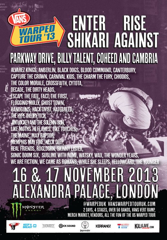 Vans Warped Tour Europe 2013 at Alexandra Palace (London) on 16 Nov 2013 |  Last.fm