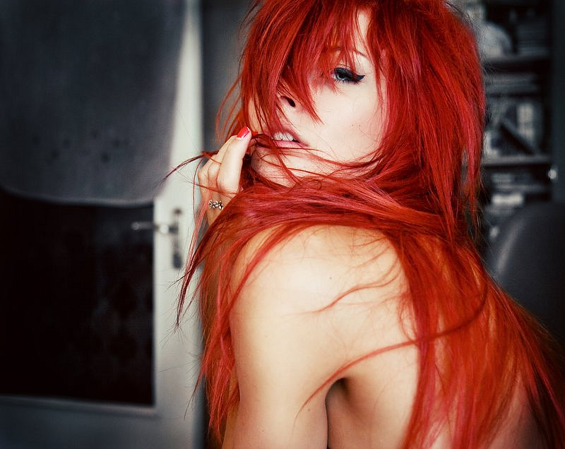 Hot red haired anime girl