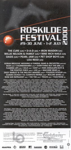 bomuld lampe Gå i stykker Roskilde Festival 2000 at Roskilde Festival (Roskilde) on 29 Jun 2000 |  Last.fm