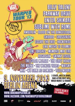 Vans Warped Tour Europe 2013 at Berlin Arena (Berlin) on 9 Nov 2013 |  Last.fm