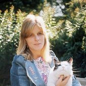 Linda with one of her cats