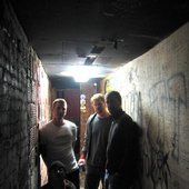 Here we are standing again...this time in a scary hallway