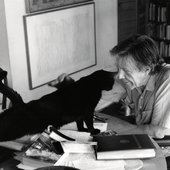 John Cage and his cat