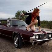 Neko and her Mercury Cougar