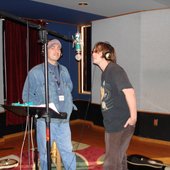 Josh Esref Guntel and Chris Lineberry (of the C.B. Tucker Band) in the studio