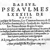 Title page of Loys Bourgeois "Pseaulmes LXXXII" (Lyon : 1554)
