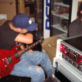 Hostile recording their demo the summer of 2005 in the basement of Rivals Pub, Tønsberg