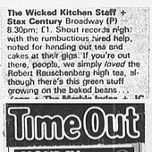 Wicked Kitchen Staff 1983 Time Out magazine listings