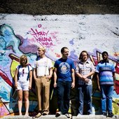 In front of graffiti!