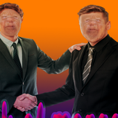 Toodeva and heil-des shaking hands