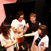 Fresh (the band) standing in a stairwell in 2025