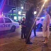 Performing on the streets of Northside