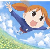 Chiyo Chan flying with her hair tails, by labuyoi