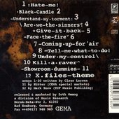 rear of the cd with tracklist