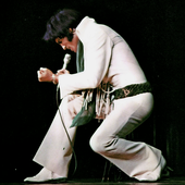 Elvis on stage at Veterans Memorial Coliseum in Phoenix, AZ. September 9, 1970