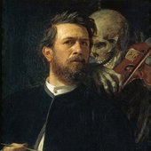 Self-Portrait with Death Playing the Fiddle