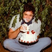 Cash eating a cake/ 70's