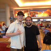 Trenix with Michael Badal in a Cancun, Mexico airport