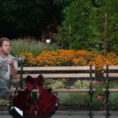 Taylor Carson practicing in the park