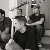 Jon, Derek, Kem and Todd in front of the band room at Rob Roy