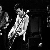 Joe Strummer, Mick Jones, and Paul Simonon in concert with the Clash in 1980