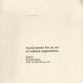 Sound Poems For An Era Of Reduced Expectations