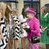 Escala meeting the Queen at the recent Coram Charity Event